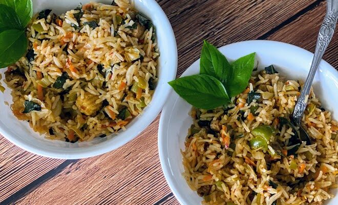 Vegan/Jain Thai Basil Fried Rice